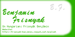 benjamin frisnyak business card
