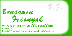 benjamin frisnyak business card